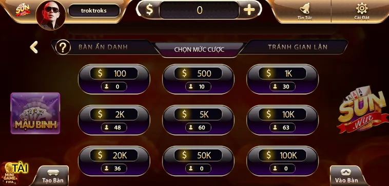 Mậu Binh Tại Sunwin Sân Chơi Đỉnh Cao Cho Các Cao Thủ Xếp Bài Chiến Thuật