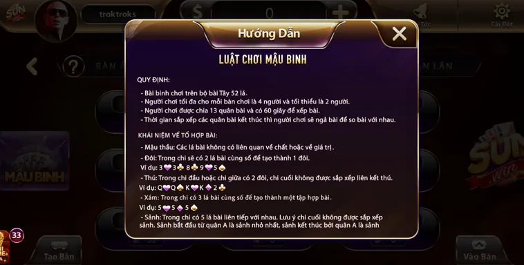 Mậu Binh Tại Sunwin Sân Chơi Đỉnh Cao Cho Các Cao Thủ Xếp Bài Chiến Thuật
